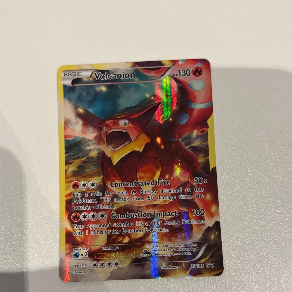 Pokemon Volcanion Red Yellow Holo Card